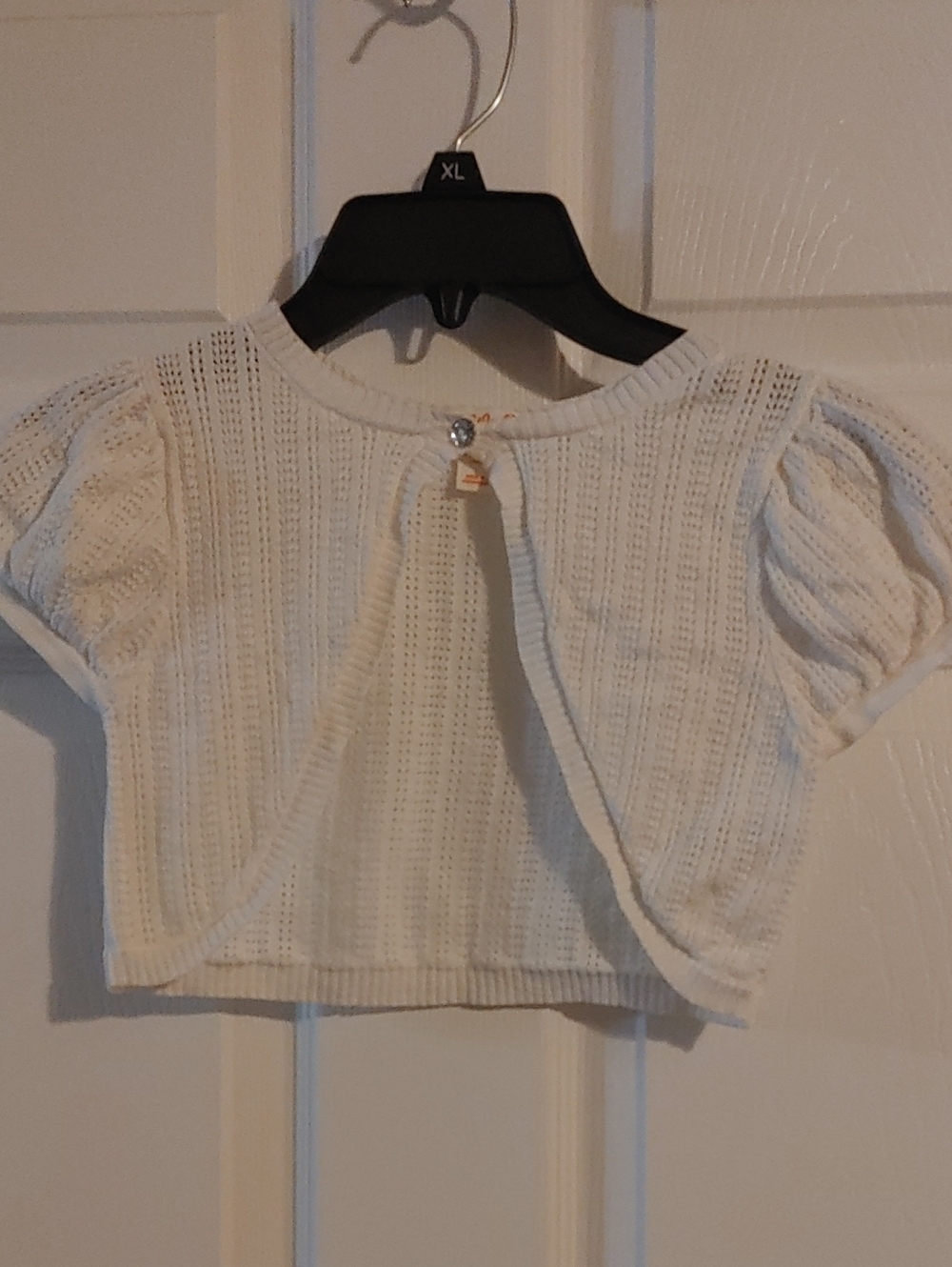 Girls Knit Open Cardigan Size 6/6X White